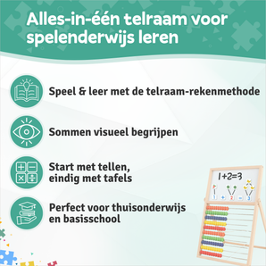 Holz-Rechenrahmen mit 10 Rechenlektionen