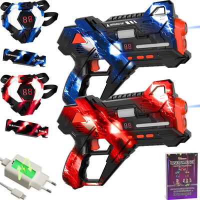Wiederaufladbares Laserspiel-Set inkl. Lehrbuch